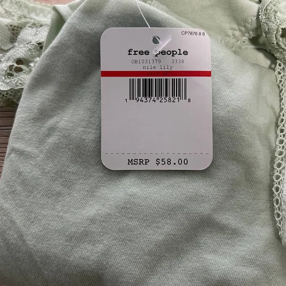Intimately Free People Green Lacey Strappy Bodysuit Top NEW Size XS
